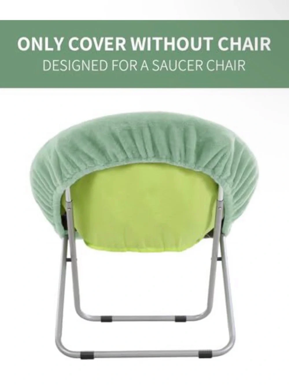 Saucer chair faux fur sage green cover